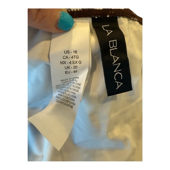 La Blanca Fierce Lines Java Hipster Bikini Bottom Size 12 & 16 NEW Brown UPF 50 - Picture 3 of 14